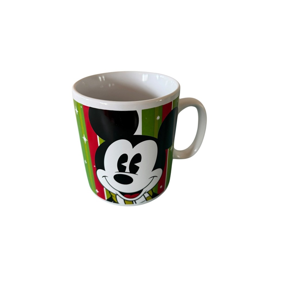 Disney Mickey Mouse Christmas XL Oversized Ceramic Coffee Mug Green Red Holiday